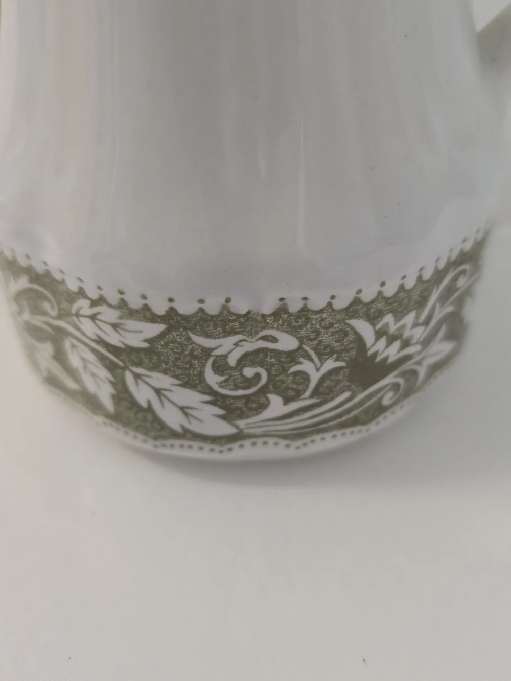 J&G Meakin Sterling Colonial Creamer Green Floral Ironstone England Vintage